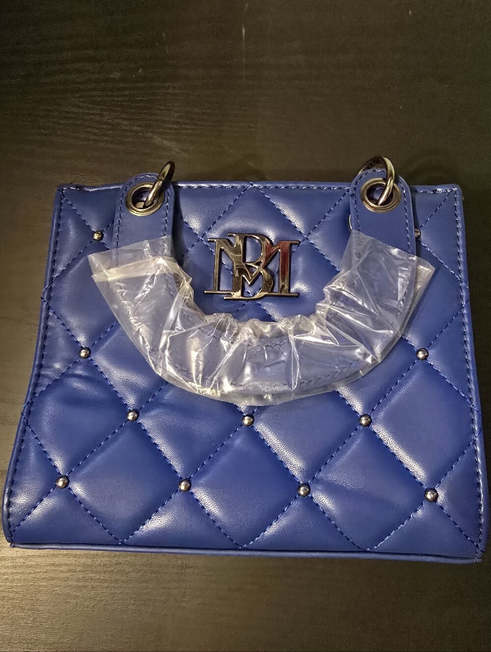 Badgley Mischka Blue Quilted Handbag